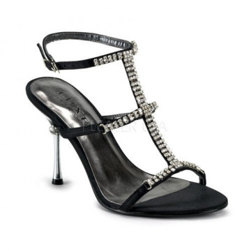 Pleaser Party & Prom JEWEL-27 Blk Satin