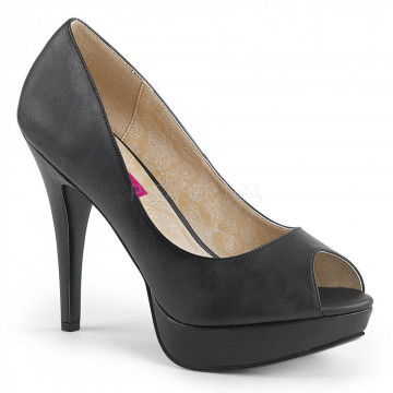 Pleaser Pink Label CHLOE-01 Blk Faux Leather