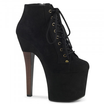 Pleaser RADIANT-1005 Blk Faux Suede/Blk Faux Suede