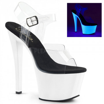 Pleaser SKY-308UV Clr/Neon Wht