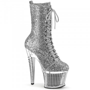 Pleaser SPECTATOR-1040G Slv Glitter/Clr-Slv Chrome
