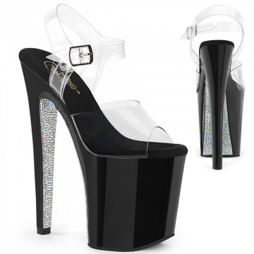 Pleaser XTREME-808CRS Clr/Blk-Slv RS