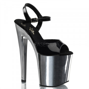 Pleaser XTREME-809 Blk/Slv Chrome