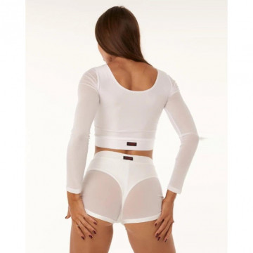 Polerina wear Top Bolero Bianco mesh + double lycra