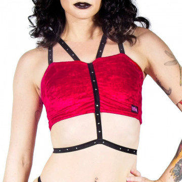 Wink Wear Set ANGEL Velluto rosso con brillanti Sexy e spedizione H24 SDA
