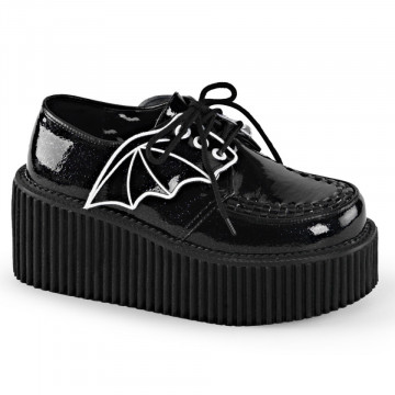 Demonia CREEPER-205 Blk Glitter Vinyl