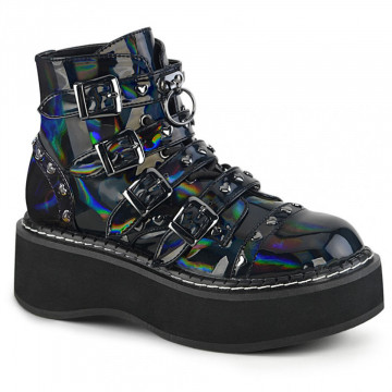 Demonia EMILY-315 Blk Hologram Vegan Leather