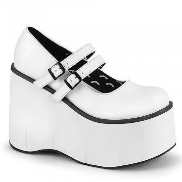 Demonia KERA-08 Wht Vegan Leather