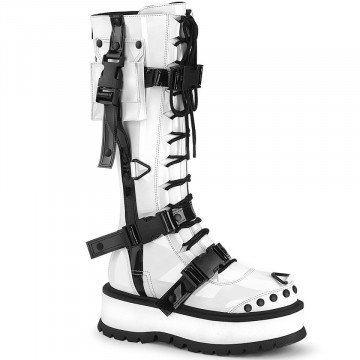 Demonia SLACKER-260 Wht Pat