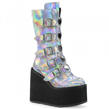 Demonia SWING-230 Silver Hologram Vegan Leather