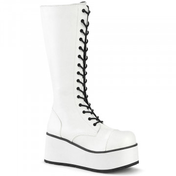 Demonia TRASHVILLE-502 Wht Vegan Leather