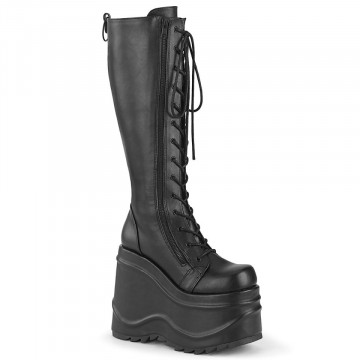 Demonia WAVE-200 Blk Vegan Leather