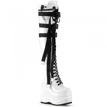 Demonia WAVE-315 Wht Stretch Patent