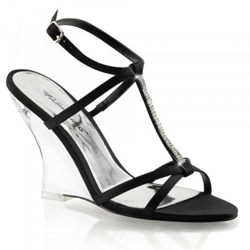 Fabulicious LOVELY-428 Blk Satin/Clr