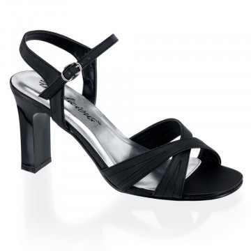 Fabulicious ROMANCE-313 Blk Satin Pu