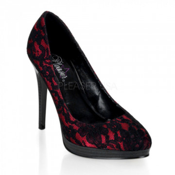 Pin Up Couture BLISS-30-2 Red Satin-Blk Lace