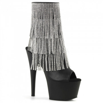 Pleaser ADORE-1024RSF Blk Faux Leather-Slv/Blk Matte