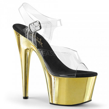 Pleaser ADORE-708 Clr/Gold Chrome