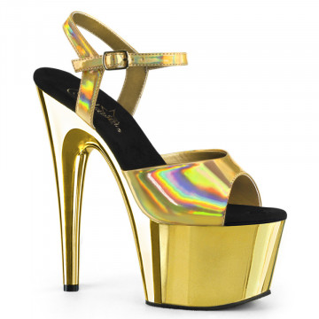 Pleaser ADORE-709HGCH Gold Hologram/Gold Chrome
