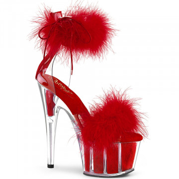Pleaser ADORE-724F Clr-Red Fur/Red Fur