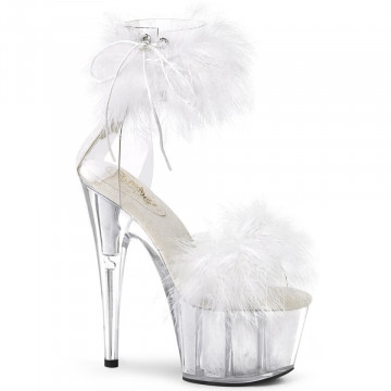 Pleaser ADORE-724F Clr-Wht Fur/Wht Fur