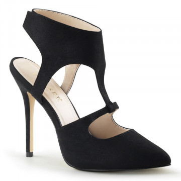 Pleaser AMUSE-19 Blk Veggie Suede