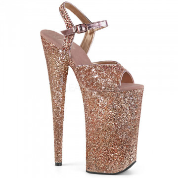 Pleaser BEYOND-010LG Rose Gold Glitter/Rose Gold G