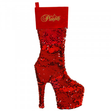 Pleaser Calze da appendere Multi e Rosse Sequins