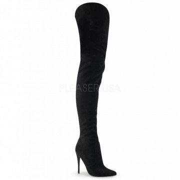 Pleaser COURTLY-3017 Blk Faux Suede