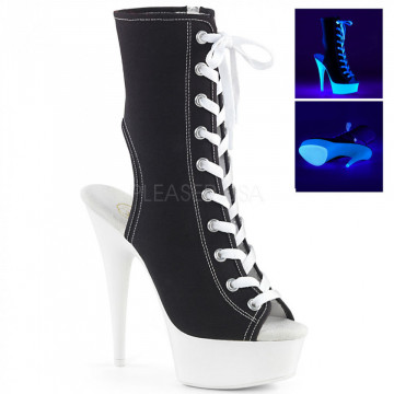 Pleaser DELIGHT-1016SK Blk Canvas/Neon Wht
