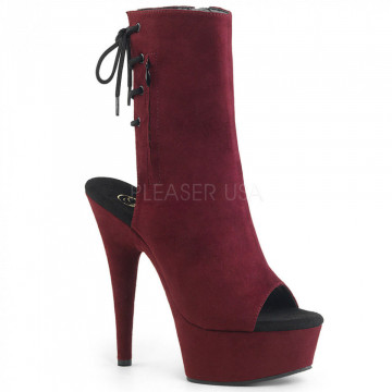 Pleaser DELIGHT-1018FS Burgundy Faux Suede/Burgundy Faux Suede