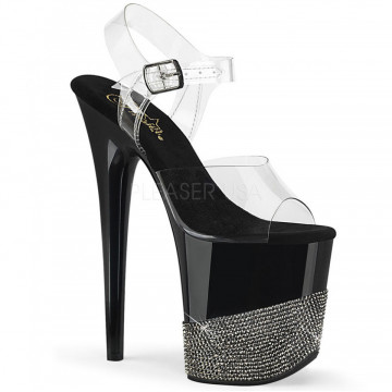 Pleaser FLAMINGO-808-3 Clr/Blk-Pewter RS