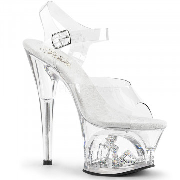 Pleaser MOON-708TG Clr/Clr-Slv