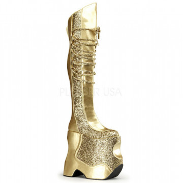 Pleaser Pink Label FABULOUS-3035 Gold Crinkle Pat-