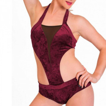 Point Out Victoria Leotard velluto Body