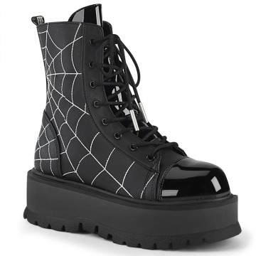 Demonia SLACKER-88 Black Vegan Leather- Pat