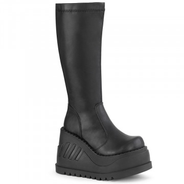 Demonia STOMP-200 Blk Stretch Vegan Leather