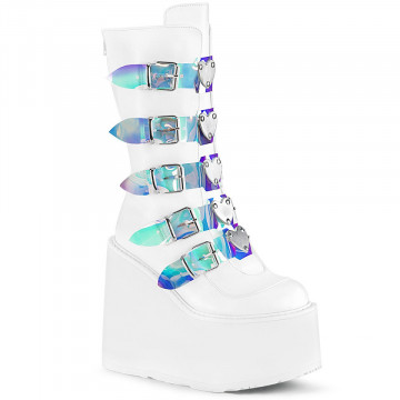 Demonia SWING-230 Wht Vegan Leather