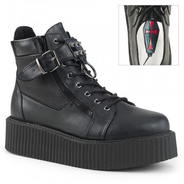 Demonia V-CREEPER-566 Blk Vegan Leather