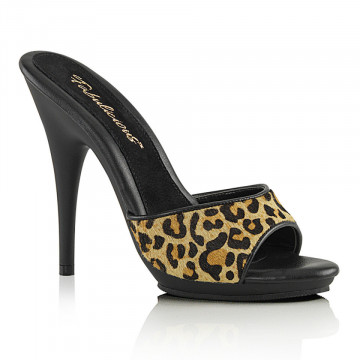 Fabulicious POISE-501FUR Leopard Print Fur/Blk Mat
