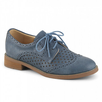 Pin Up Couture HEPBURN-26 Stone Blue Faux Leather