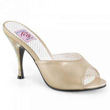 Pin Up Couture MONROE-05 Champagne Faux Leather