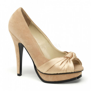 Pin Up Couture PLEASURE-05 Champagne Sueded Pu-Sat