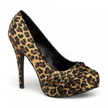 Pin Up Couture SAFARI-06 Tan Leopard Print Satin