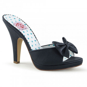 Pin Up Couture SIREN-03 Blk Faux Leather