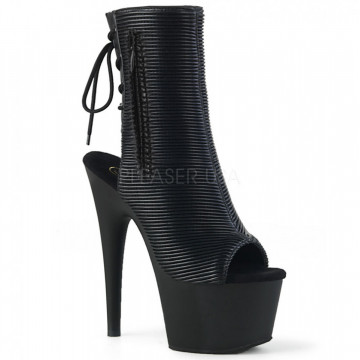 Pleaser ADORE-1018 Blk Quilted Faux Leather/Blk Matte