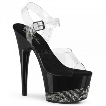 Pleaser ADORE-708-3 Clr/Blk-Pewter RS