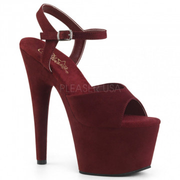 Pleaser ADORE-709FS Burgundy Faux Suede/Burgundy F