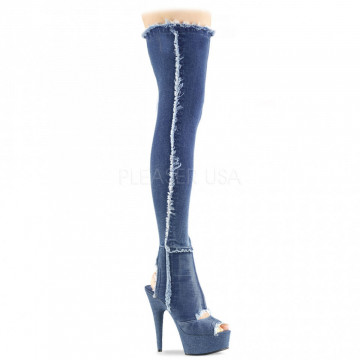 Pleaser DELIGHT-3030 Denim Blue Str Fabric