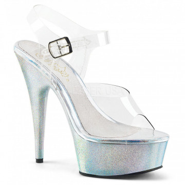 Pleaser DELIGHT-608HG Clr/Slv Holographic Glitters